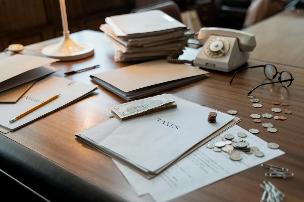 Compliance documents and audit paperwork on a desk